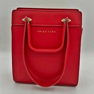 Trina Turk Double Handle Crossbody W/ Front SlipPocket Red